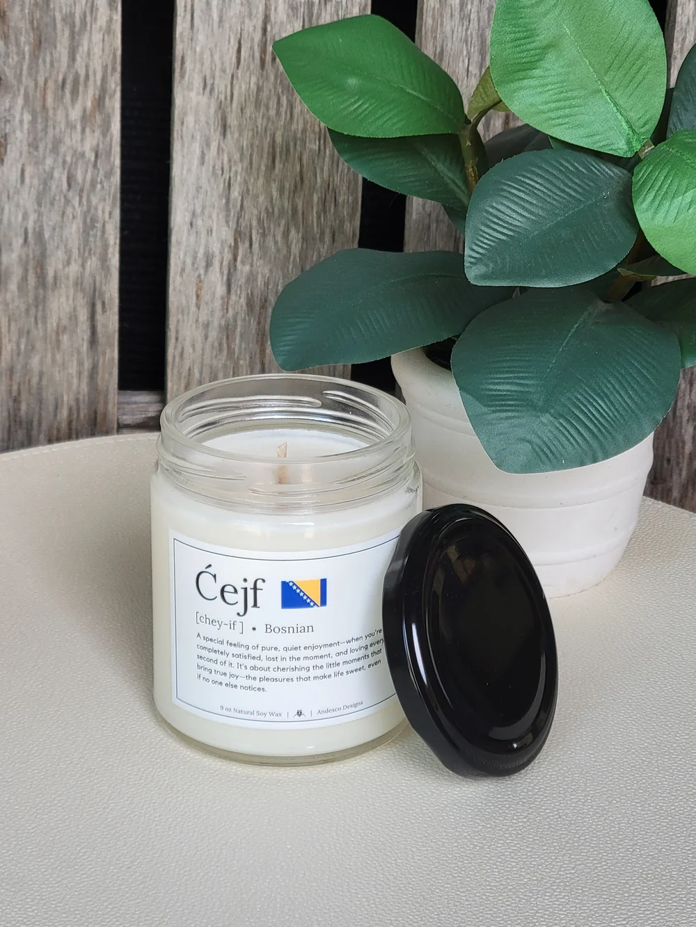 Čeјf Bosnian Scented Candle — Sea Salt + Orchid